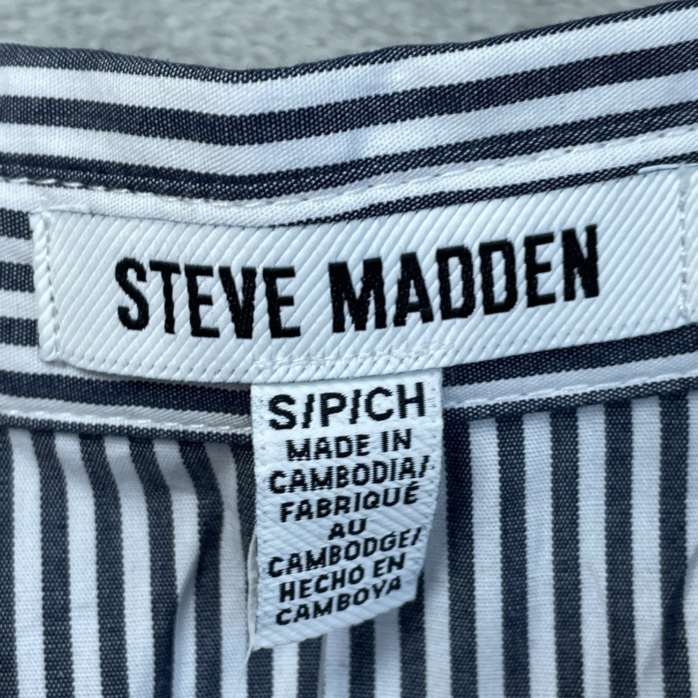 Steve Madden Women's S Striped Blouse Multi Cotton e0453 - Picture 2 of 8